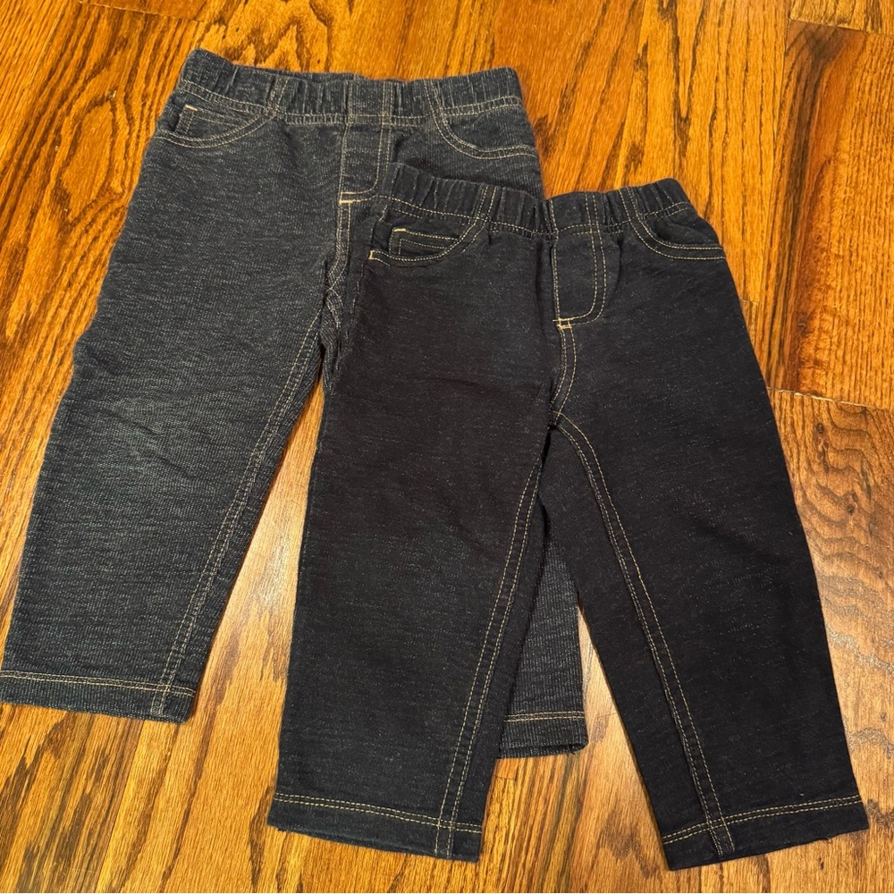 Carter's Kids Faux Denim Jogger Pants - Sizes 18M & 24M